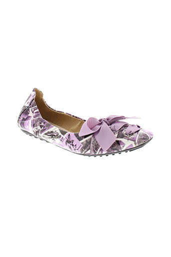 la et bottine et souriante ballerines femme de couleur violet